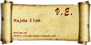 Vajda Elek névjegykártya